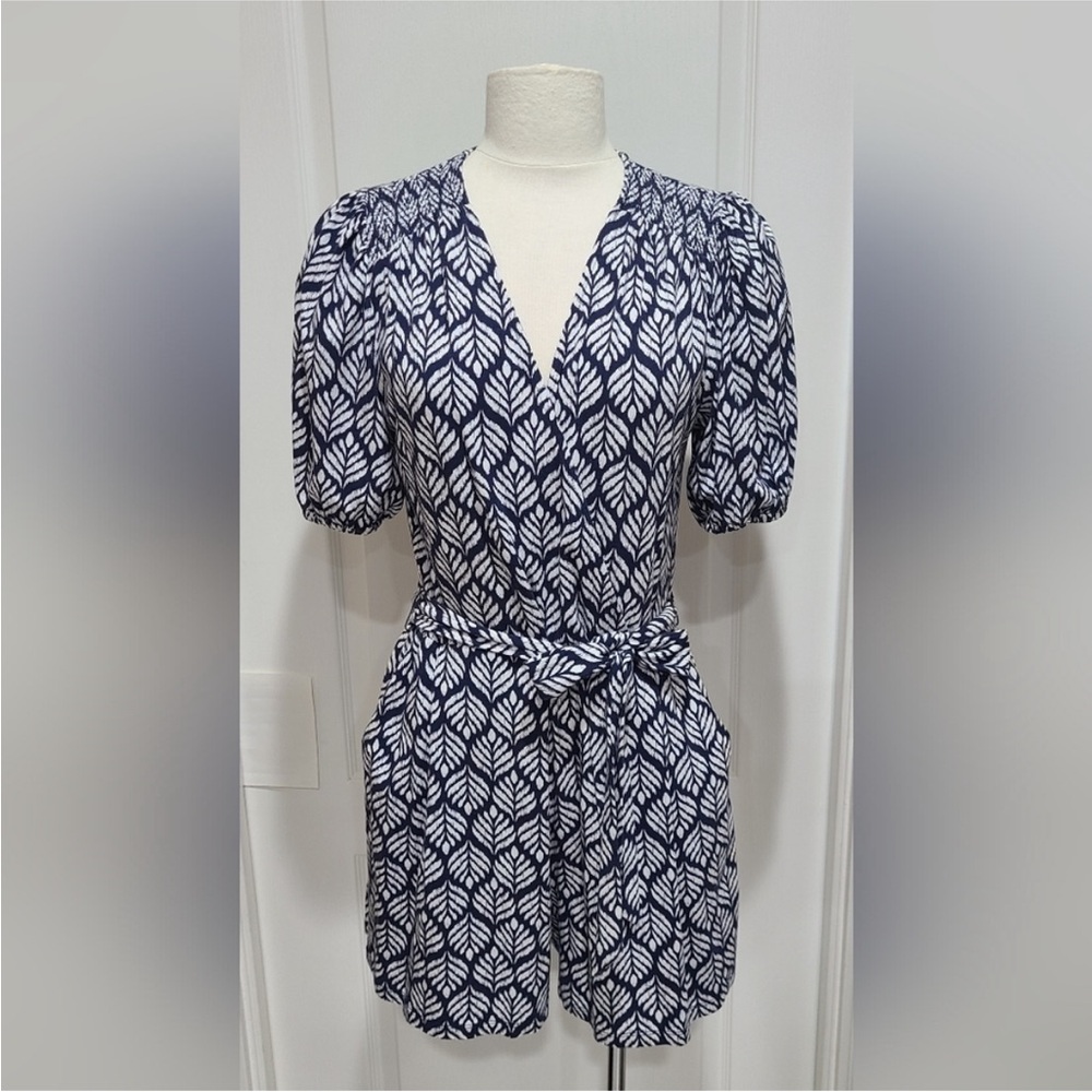 Puff Sleeve Faux Wrap Romper | Size 4